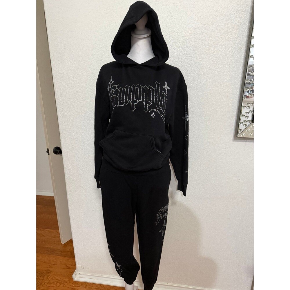 Supply & Demand Kids Rhinestone Tracksuit Set - Size L (12-13)
